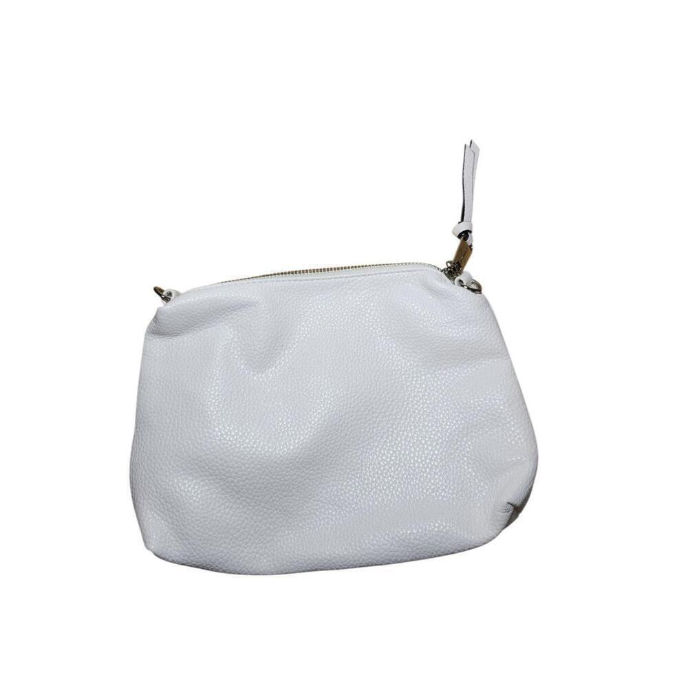 STEVE MADDEN White Textured Pouch Bag